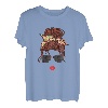 Damen Frauenkopf Camping Motiv Frau Mädchen T-Shirt