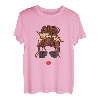 Damen Frauenkopf Camping Motiv Frau Mädchen T-Shirt