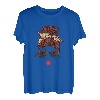 Damen Frauenkopf Camping Motiv Frau Mädchen T-Shirt