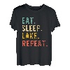 Eat Sleep Lake Repeat Lover Summer Retro Vintage T-Shirt