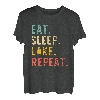 Eat Sleep Lake Repeat Lover Summer Retro Vintage T-Shirt