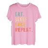 Eat Sleep Lake Repeat Lover Summer Retro Vintage T-Shirt