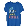 Eat Sleep Lake Repeat Lover Summer Retro Vintage T-Shirt