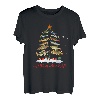 Merry Fishmas Weihnachtsbaum Lichter Angelrute Fischer T-Shirt