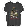 Merry Fishmas Weihnachtsbaum Lichter Angelrute Fischer T-Shirt