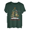 Merry Fishmas Weihnachtsbaum Lichter Angelrute Fischer T-Shirt