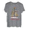 Merry Fishmas Weihnachtsbaum Lichter Angelrute Fischer T-Shirt