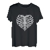Skelett Herz Destroy Lonely Fashion Grafik Design T-Shirt