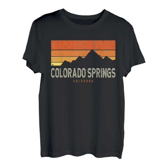 Vintage Colorado Springs Colorado Mountains Wandern Sonnenuntergang T-Shirt