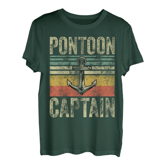 Herren Pontoon Captain Shirt Lustiges Vatertagsgeschenk Pontonboot T-Shirt