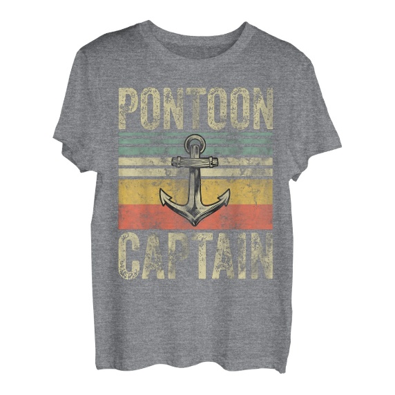 Herren Pontoon Captain Shirt Lustiges Vatertagsgeschenk Pontonboot T-Shirt