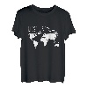 Reiselust Weltkarte Fußabdrücke Reisender T-Shirt