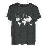 Reiselust Weltkarte Fußabdrücke Reisender T-Shirt