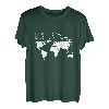Reiselust Weltkarte Fußabdrücke Reisender T-Shirt
