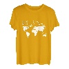Reiselust Weltkarte Fußabdrücke Reisender T-Shirt