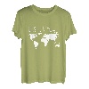 Reiselust Weltkarte Fußabdrücke Reisender T-Shirt