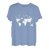 Reiselust Weltkarte Fußabdrücke Reisender T-Shirt