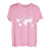 Reiselust Weltkarte Fußabdrücke Reisender T-Shirt