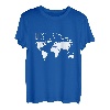 Reiselust Weltkarte Fußabdrücke Reisender T-Shirt