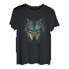 Wolfengesicht Wölfe Abstrakt Wolf Liebhaber Heulender Wolf Tier T-Shirt