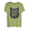 Wolfengesicht Wölfe Abstrakt Wolf Liebhaber Heulender Wolf Tier T-Shirt