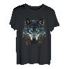 Wolf Lover Tier Heulender Wolf Abstrakt Wolf Gesicht Wölfe T-Shirt