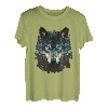 Wolf Lover Tier Heulender Wolf Abstrakt Wolf Gesicht Wölfe T-Shirt