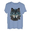 Wolf Lover Tier Heulender Wolf Abstrakt Wolf Gesicht Wölfe T-Shirt