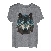 Wolf Lover Tier Heulender Wolf Abstrakt Wolf Gesicht Wölfe T-Shirt