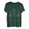 Lustiges Lagerfeuer, das Team-Gebirgslandschaft trinkt T-Shirt