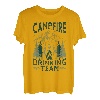 Lustiges Lagerfeuer, das Team-Gebirgslandschaft trinkt T-Shirt