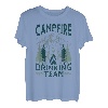 Lustiges Lagerfeuer, das Team-Gebirgslandschaft trinkt T-Shirt