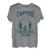 Lustiges Lagerfeuer, das Team-Gebirgslandschaft trinkt T-Shirt