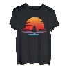 Kajak Paddling Retro Vintage Sunset Boot Vatertags T-Shirt