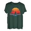Kajak Paddling Retro Vintage Sunset Boot Vatertags T-Shirt