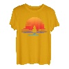 Kajak Paddling Retro Vintage Sunset Boot Vatertags T-Shirt