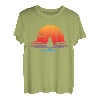 Kajak Paddling Retro Vintage Sunset Boot Vatertags T-Shirt