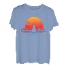 Kajak Paddling Retro Vintage Sunset Boot Vatertags T-Shirt