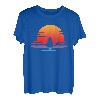 Kajak Paddling Retro Vintage Sunset Boot Vatertags T-Shirt