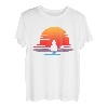 Kajak Paddling Retro Vintage Sunset Boot Vatertags T-Shirt