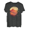 Berg und Wald Szene Silhouette Berge Camping T-Shirt