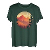 Berg und Wald Szene Silhouette Berge Camping T-Shirt