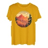 Berg und Wald Szene Silhouette Berge Camping T-Shirt
