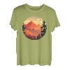 Berg und Wald Szene Silhouette Berge Camping T-Shirt