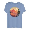 Berg und Wald Szene Silhouette Berge Camping T-Shirt