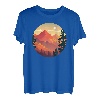 Berg und Wald Szene Silhouette Berge Camping T-Shirt