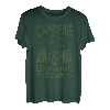 Lustiges Lagerfeuer, das Team-Gebirgslandschaft trinkt T-Shirt