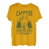 Lustiges Lagerfeuer, das Team-Gebirgslandschaft trinkt T-Shirt