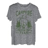 Lustiges Lagerfeuer, das Team-Gebirgslandschaft trinkt T-Shirt
