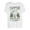 Lustiges Lagerfeuer, das Team-Gebirgslandschaft trinkt T-Shirt